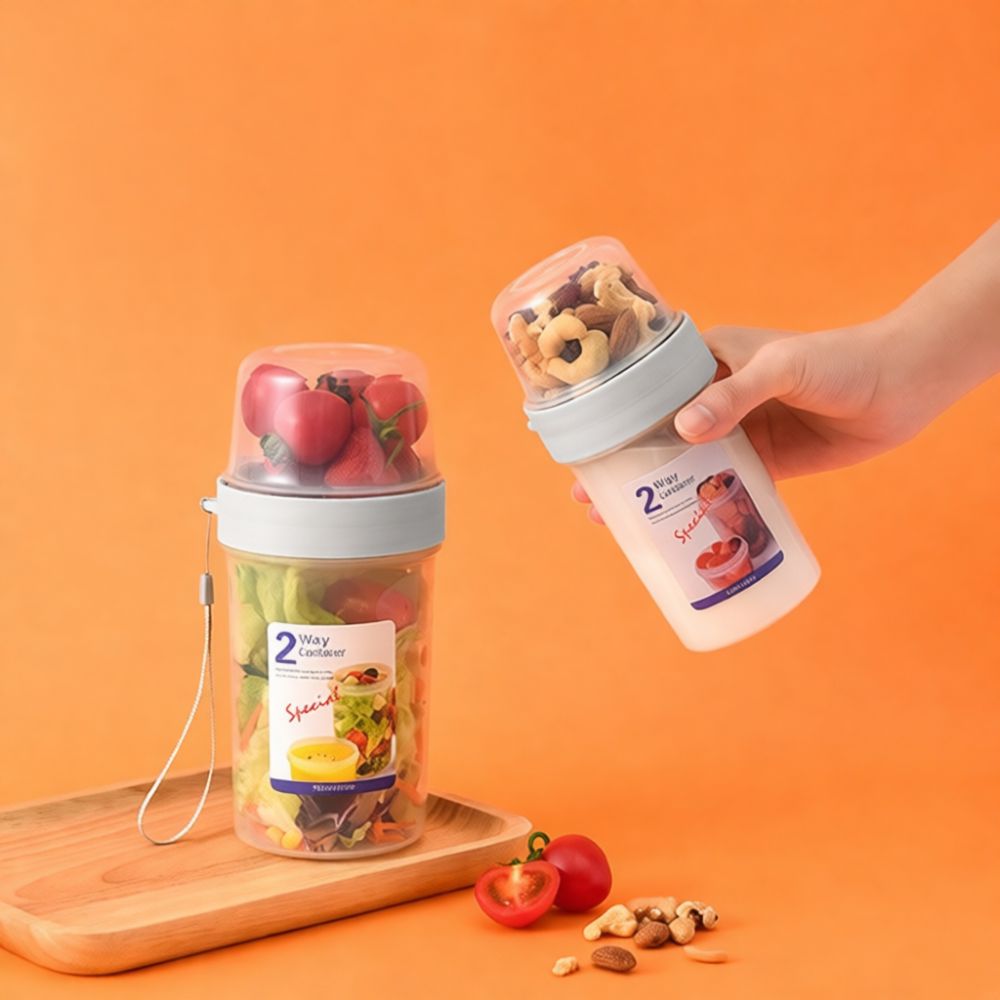 Portable Double Layer Storage  - Baby Food Jars With Lids ulasan dan harga